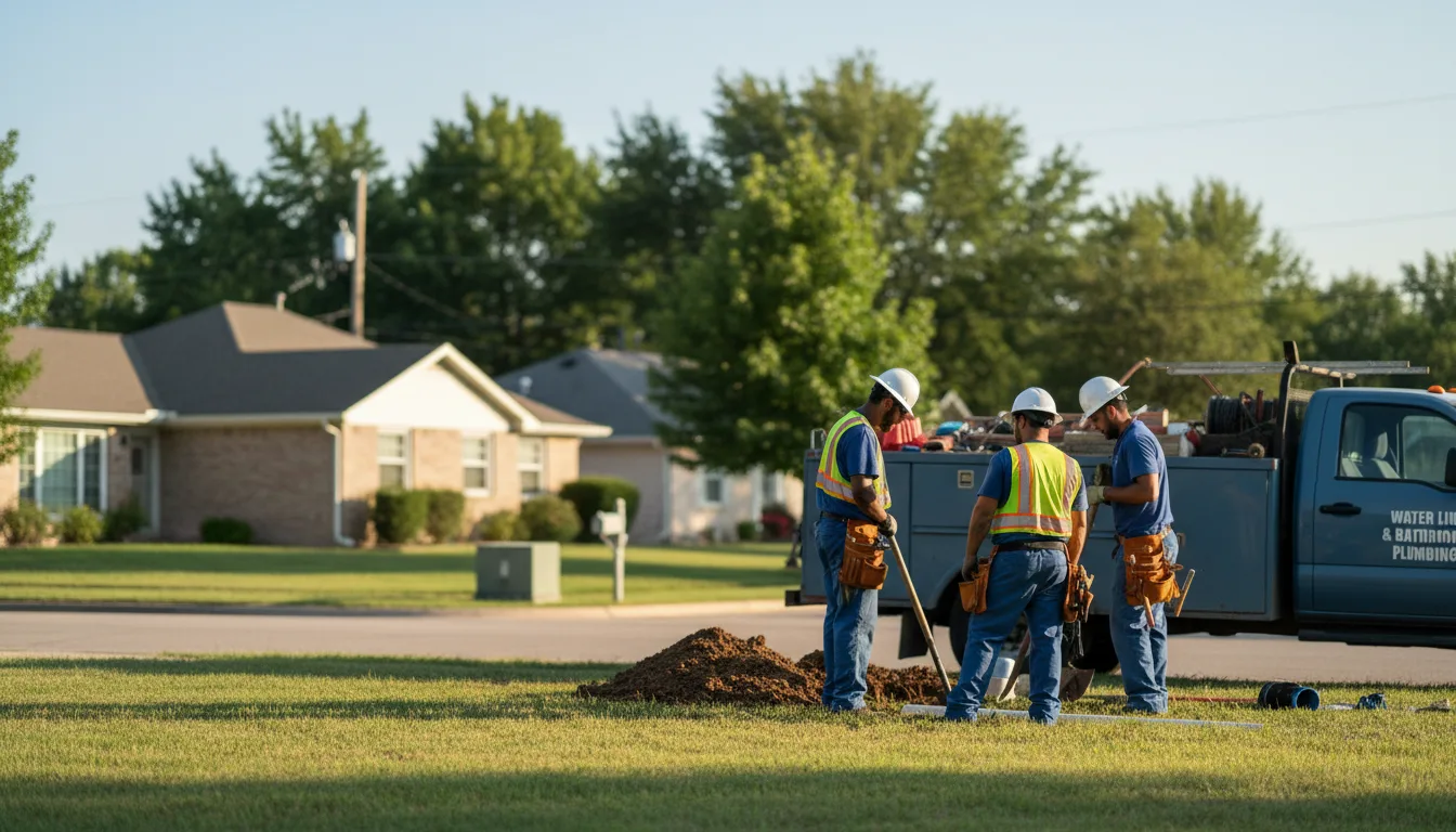 Residential water line and bathroom plumbing service in Vida, OR